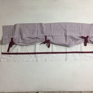 Springs Curtain Valance Striped Lace Trim 60x13"